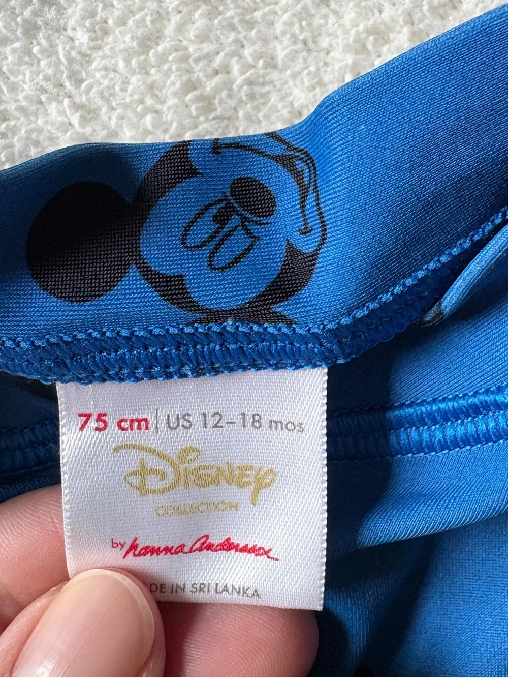 Hanna Andersson x Disney Mickey Mouse rainbow one piece swimsuit, Sz 12-18 Mos
